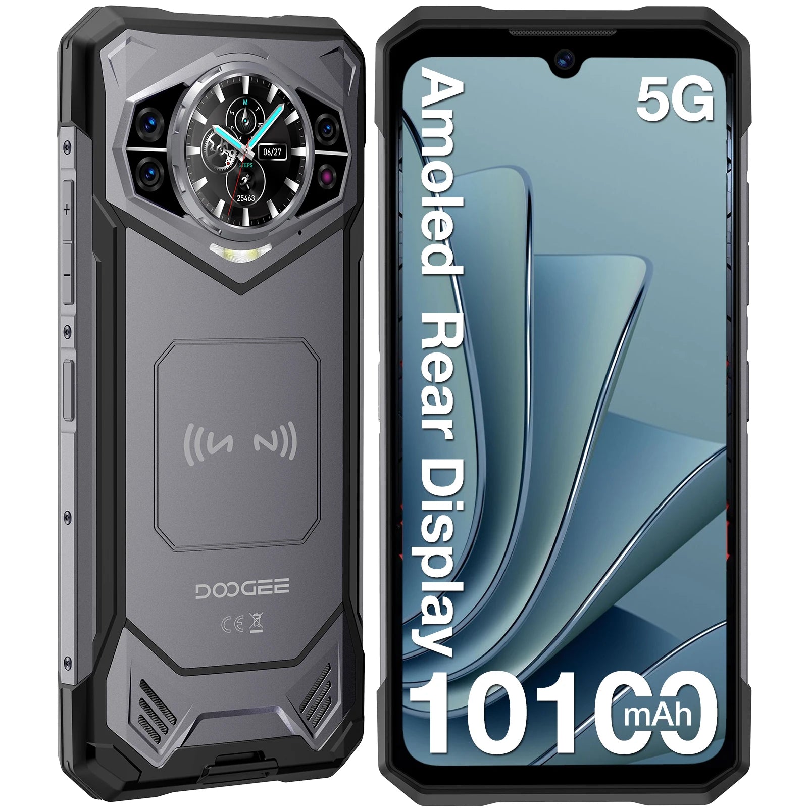 DOOGEE S200 5G Smartphone Rugged 6.72" 10100mAh Battery 12GB 256GB 120Hz Display 100MP AI Main Camera  Android 14 NFC