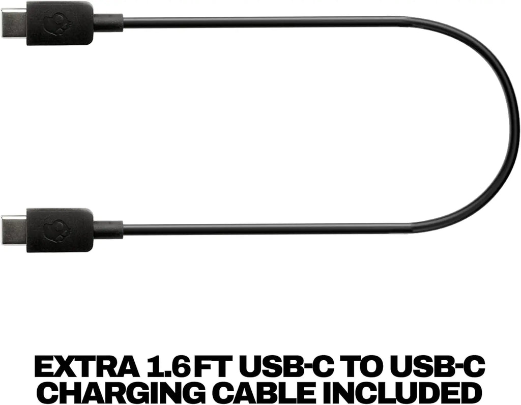 Wireless Over-Ear Bluetooth Headphones with ANC, 60H Battery, Multi-Sensory Bass, USB-C Cable - True Black