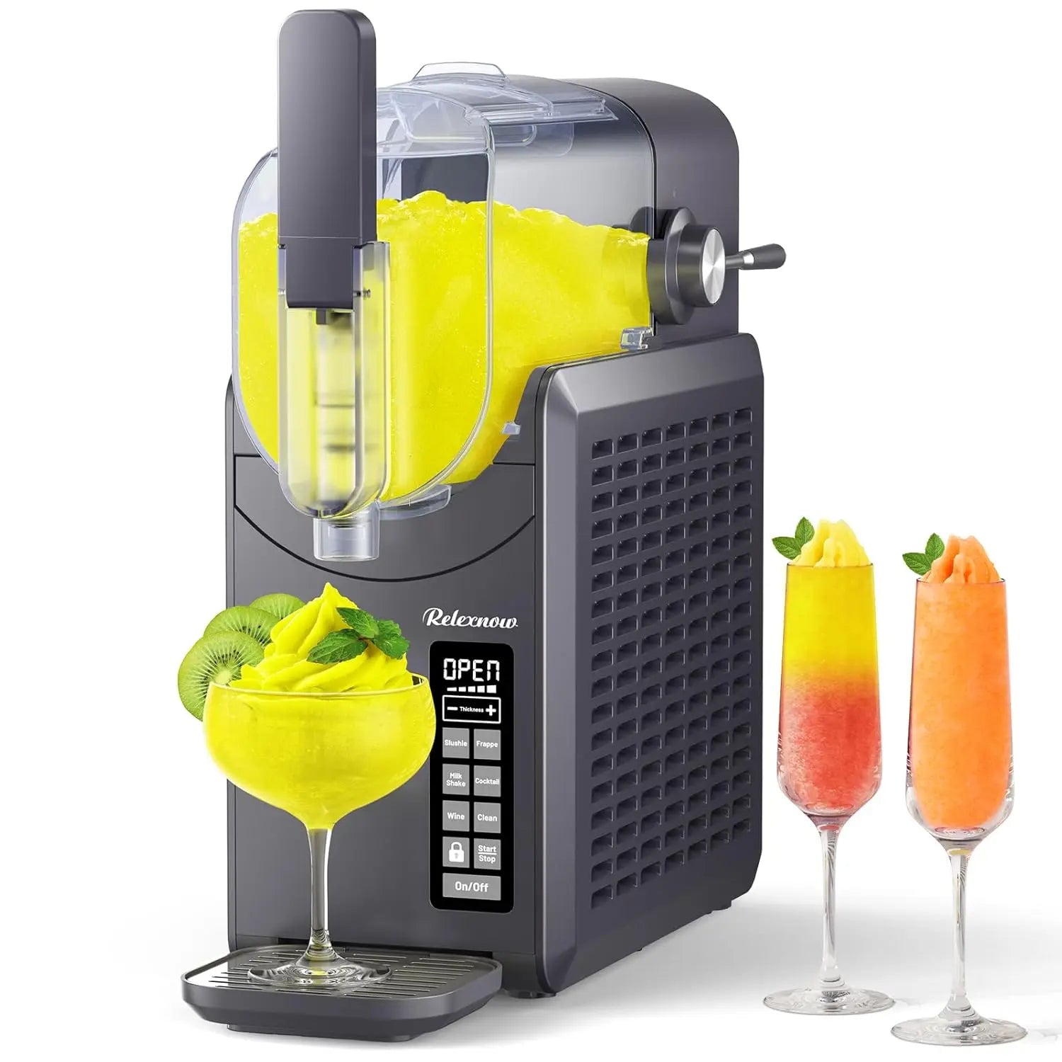 Slushie Machine No Ice Needed, 88 oz Frozen Drink Maker with Self-Cleaning for Margaritas, Frappés & More