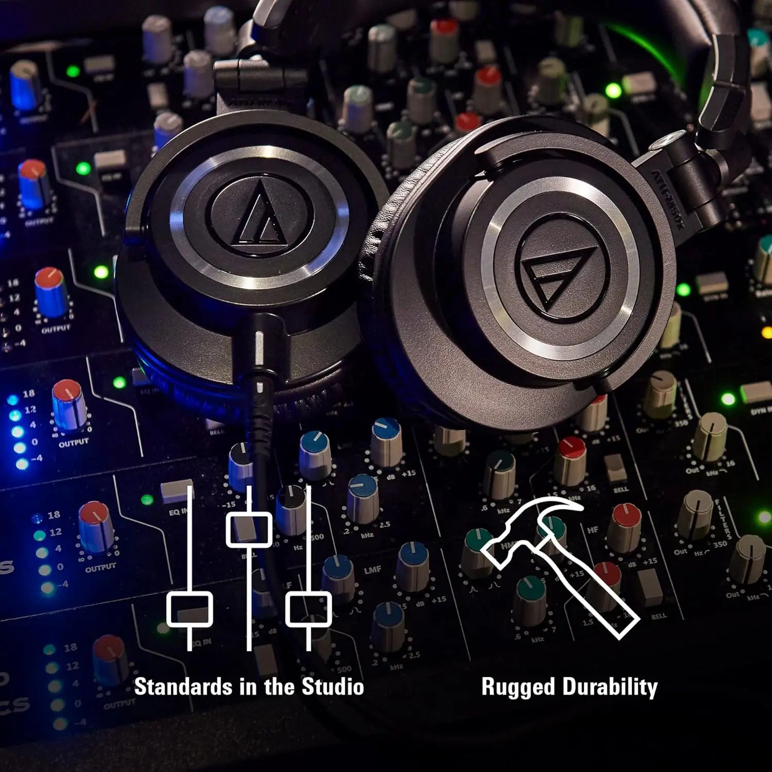 Professional Studio Monitor Headphones, Black, Detachable Cable, Critically Acclaimed for High-Quality Audio