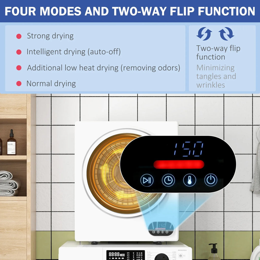 Portable Clothes Dryer 120V 850W Laundry Dryer for Apartment, White