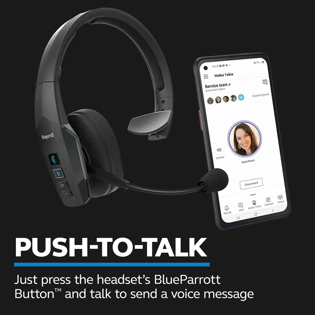 Noise Canceling Bluetooth Headset with Mic, All Day Comfort, 300 ft Range, 24 hrs Talk Time