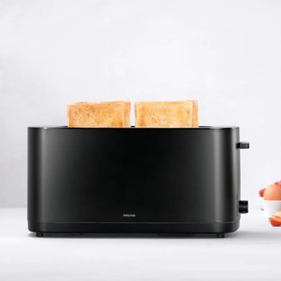 Enfinigy 4-Slice Long Slot Toaster Extra Wide 1.5 Slots for Bagels and Toast Black