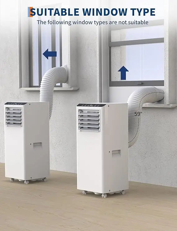 8000 BTU Portable Air Conditioners, 3-IN-1 Free Standing Cooling AC Unit with Fan & Dehumidifier, Quiet Air Condicionado Cooling
