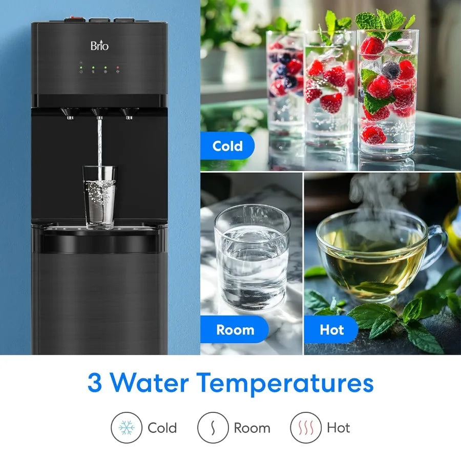 Bottleless Water Cooler Dispenser with 4-Stage Filters Removes PFAS Microplastics for Clean Drinking Water NSF Certified 3 Temp