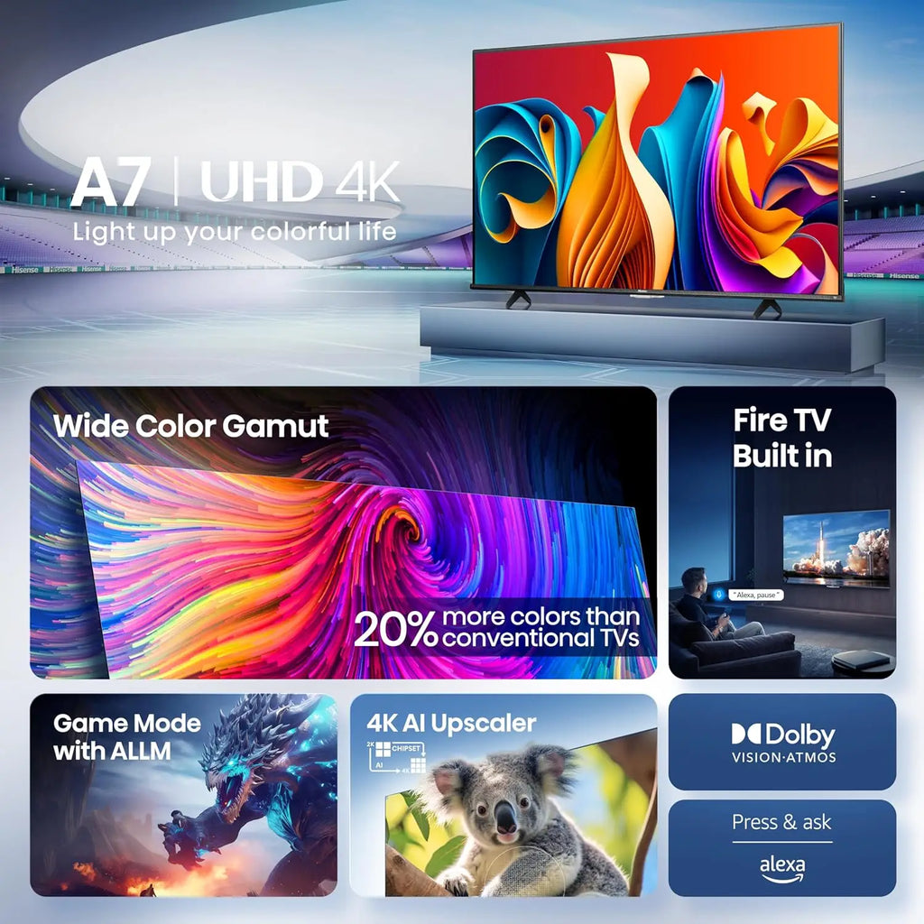 50" 4K UHD Smart TV with Alexa Voice Remote, HDR10+, Dolby Vision & Atmos, Game Mode, Live Streaming
