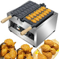 Commercial Taiyaki Fish Waffle Maker 14pcs Non-stick Big Eyes Small Fish Shaped Waffles Iron with Teflon Coating 50-300 Adjusta