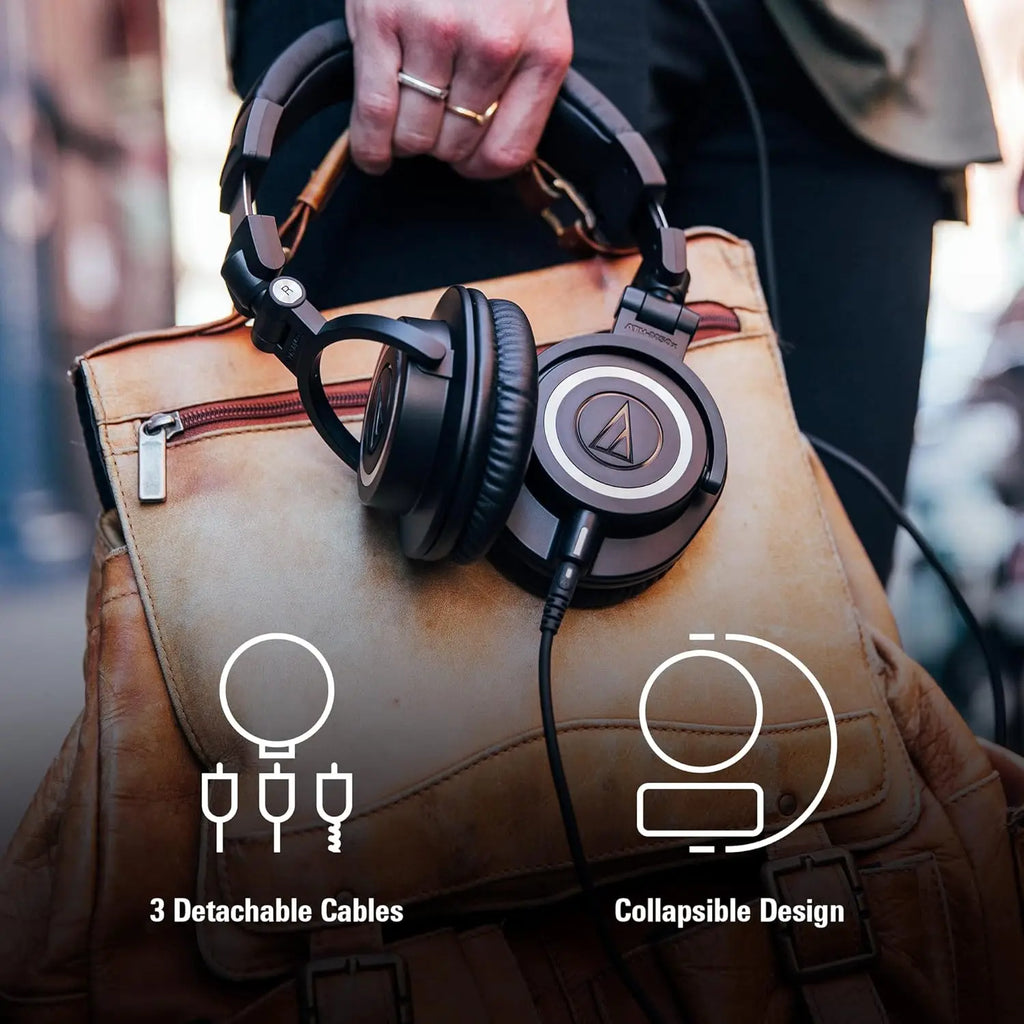 Professional Studio Monitor Headphones, Black, Detachable Cable, Critically Acclaimed for High-Quality Audio