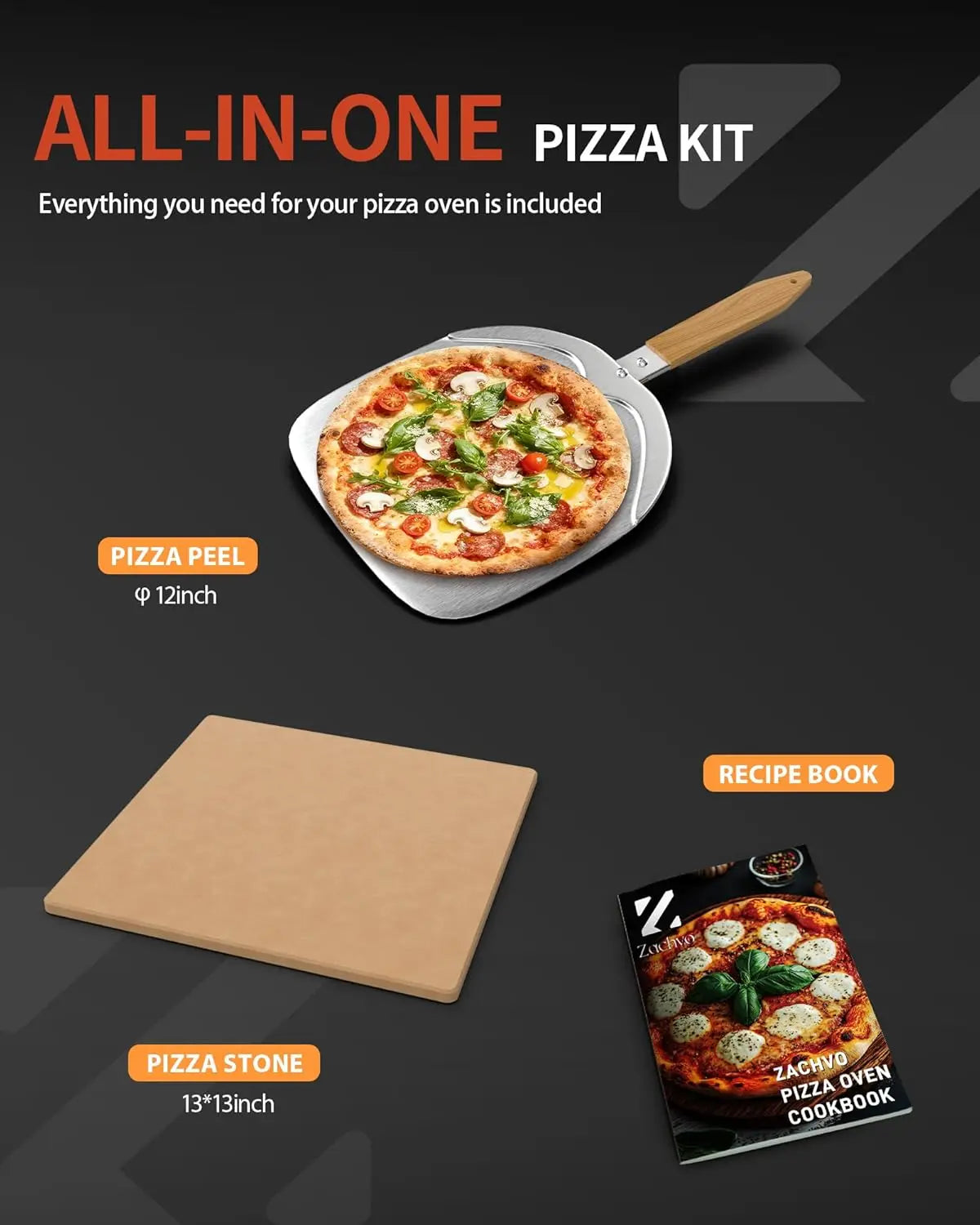 Electric Indoor Pizza Oven, Heats to 850°F, Cooks 12" Pizzas in 90 Seconds with Touchscreen Presets and Included Accessories