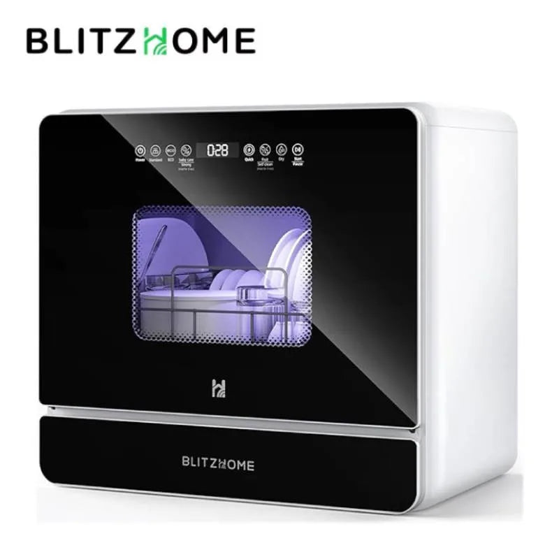 Blitzhome 5.2L Dishwasher with 9 Programs High-Temperature Spray Washing Countertop Table Smart Countertop Dish Washers Machine