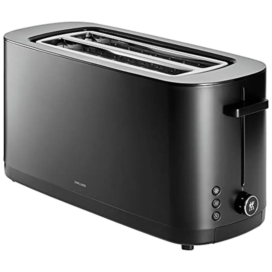 Enfinigy 4-Slice Long Slot Toaster Extra Wide 1.5 Slots for Bagels and Toast Black