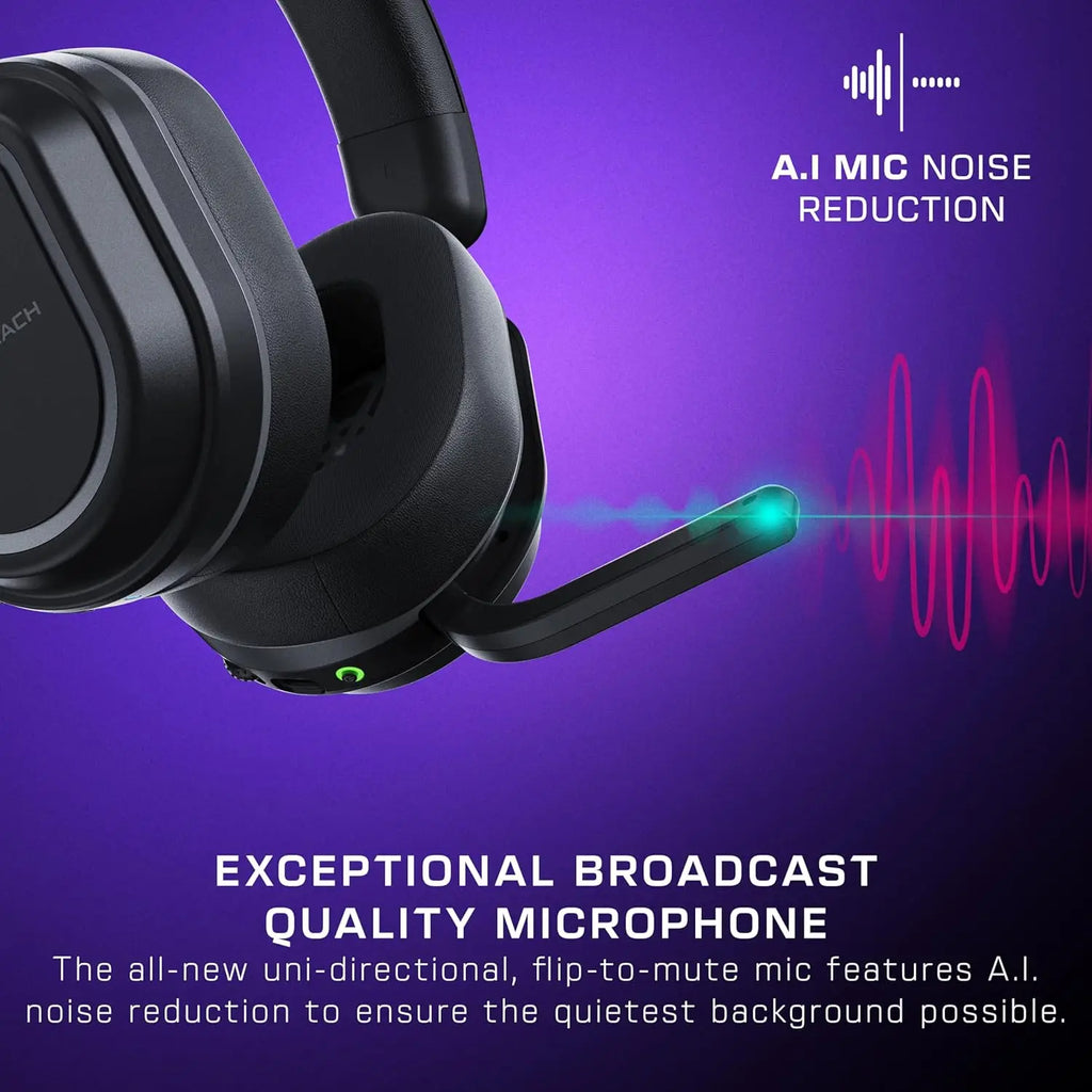 Wireless Gaming Headset for PS5, PS4, PC, Mobile – 60mm Drivers, AI Noise-Cancelling Mic, Bluetooth, 80-Hr Battery