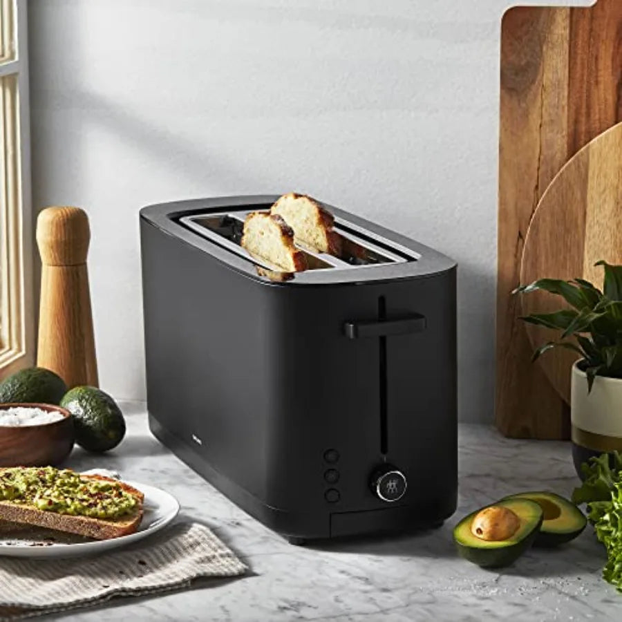 Enfinigy 4-Slice Long Slot Toaster Extra Wide 1.5 Slots for Bagels and Toast Black