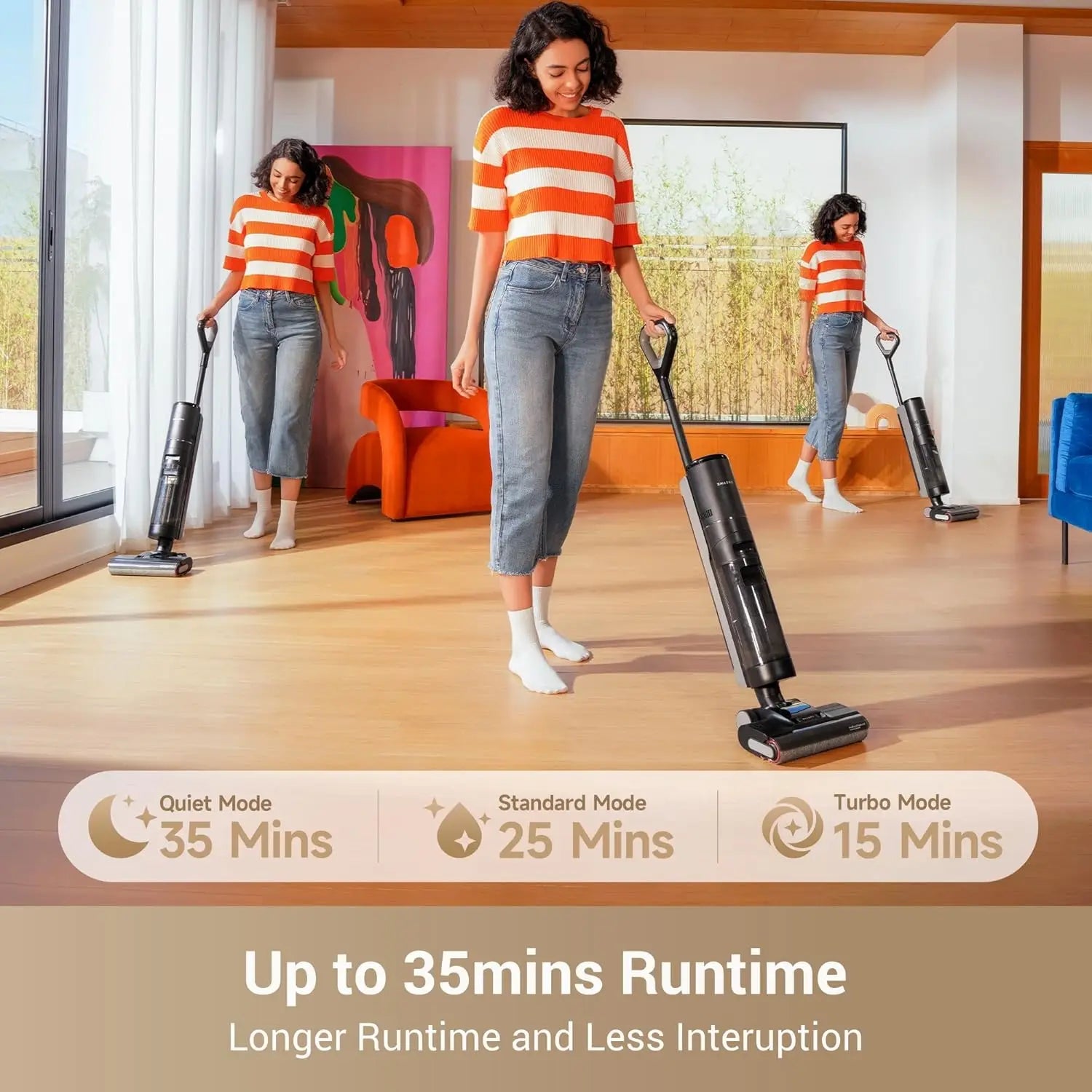 G10 Pro Wet Dry Vacuum Cleaner, Auto Self-Cleaning, 35 Mins Runtime, Edge Cleaning for Hard Floors