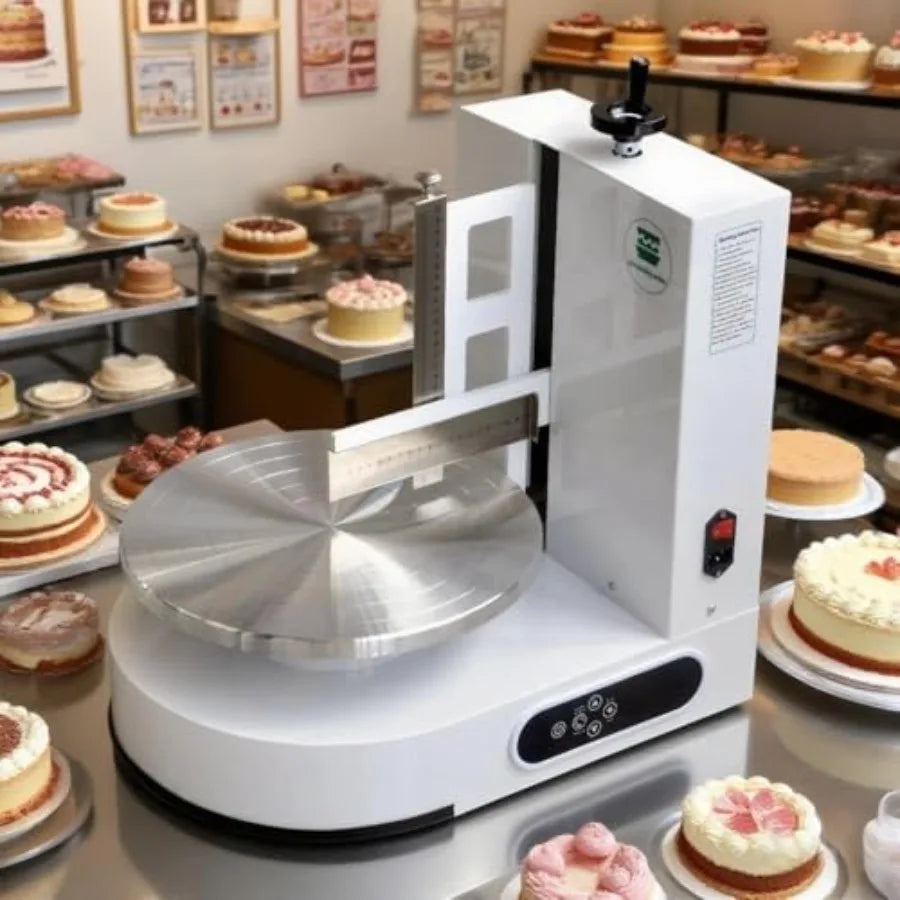 Automatic Birthday Cake Smoothing Coating Machine AC110V 6-14in Cake Cream Spreading Machine White Baking Supplies with White