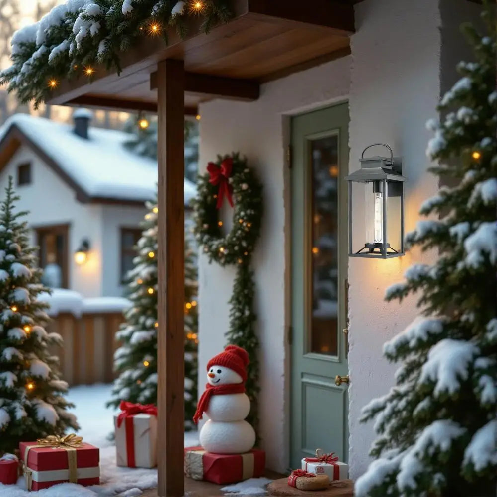 Outdoor Porch Lights, Textured Black Exterior Lighting Fixtures Wall Mount, Modern Outdoor Wall Sconce Lantern (1 pack)