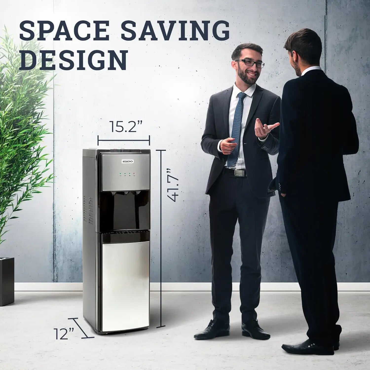 Hot Cold Room Temperature Water Dispenser - Stainless Steel, 3 & 5 Gallon Jugs, Child Safety Lock for Home Office Kitchen