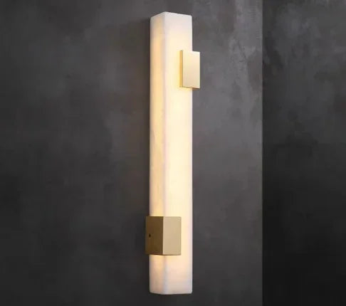 Simple All Copper Long Marble Wall Lamp Aisle Staircase Bedroom Headboard Background  LED Wall Light Fixture Indoor Decor Lustre