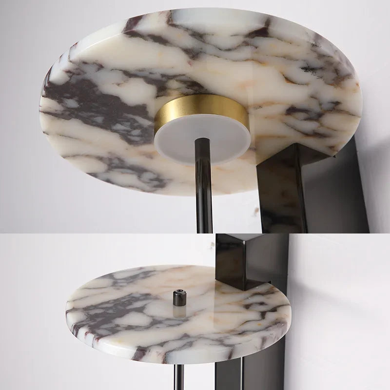 Black Luxury Alabaster Natural Stone Wall Lamp Bedroom High-end Sconce Design Artistic Living Room Marble Decor LED Lights