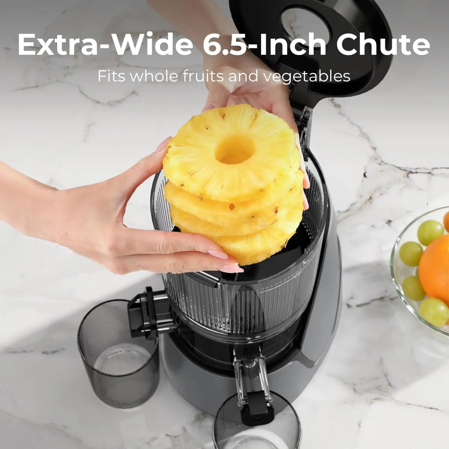 3-in-1 Cold Press Juicer with Large Chute, 100oz Capacity, AC Motor for Juice, Nut Milk & Sorbet
