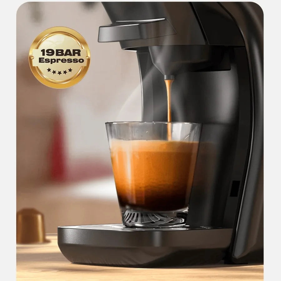 PSH6 Multi-Function Capsule Coffee Maker-Brews Red Tea Green Tea with 1450W Power 20Bar Pressure. Features 1.4mL Water Tank 50m