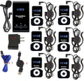 195MHz Wireless Tour Guide System with 1 Transmitter & 6 Receivers for Church Translation, Teaching, and Conference Use