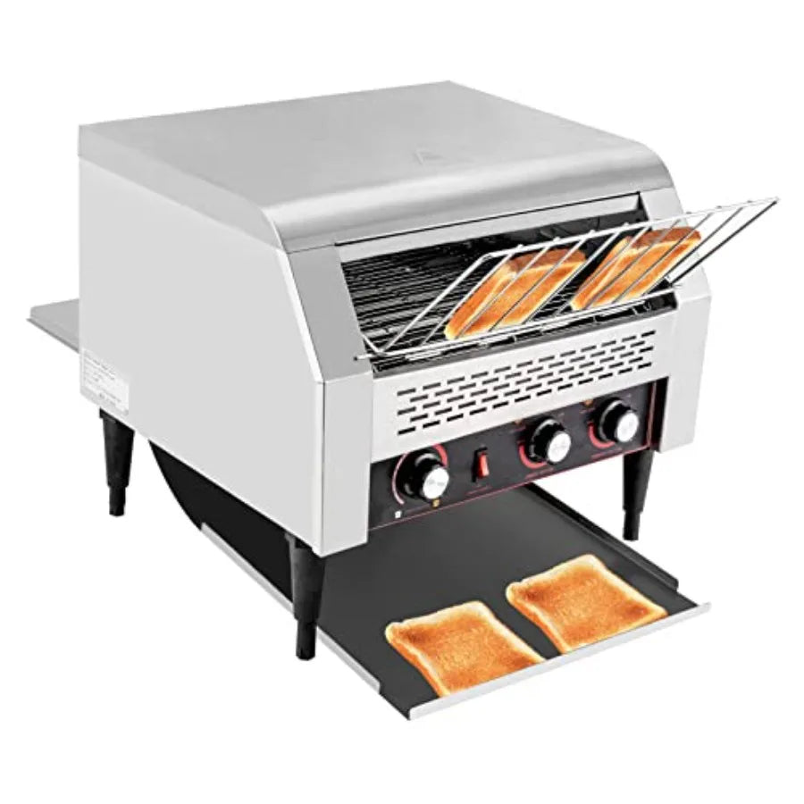 150-450 Slices/Hour Commercial Conveyor Toaster Stainless Steel Heavy Duty Industrial Bread Baking Machine with 3 Ring Heating