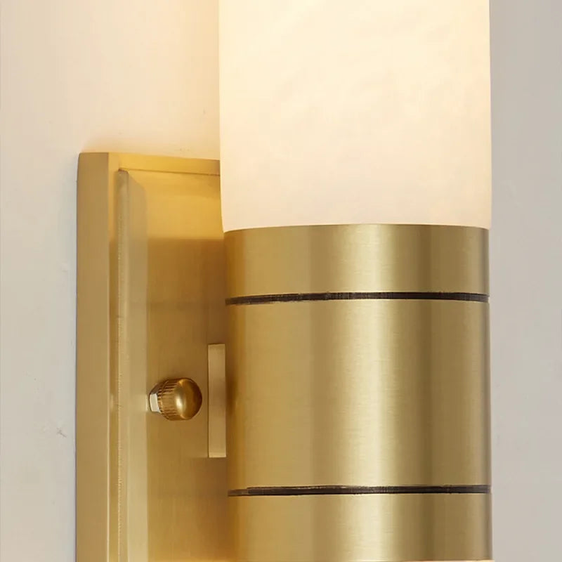 New Luxury Natural Marble LED Wall Lamp AC110V 220V Copper Wall Light for Indoor Villa Living Room Aisle TV Background Lighting